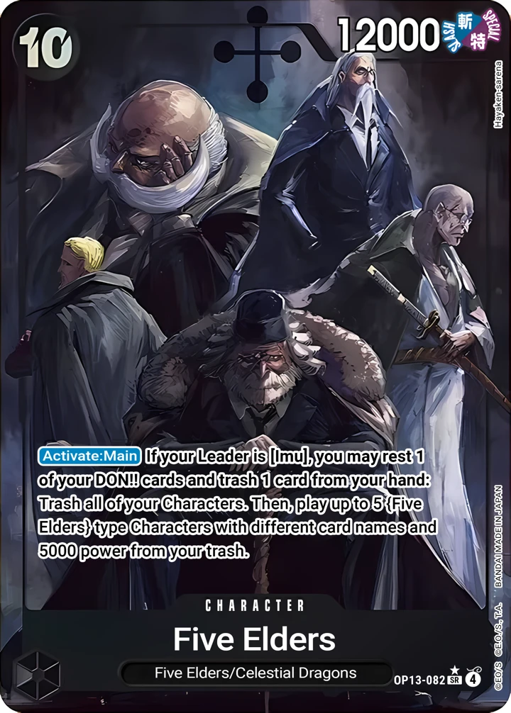 Five Elders (OP13-082_p1) Alt Art One Piece card