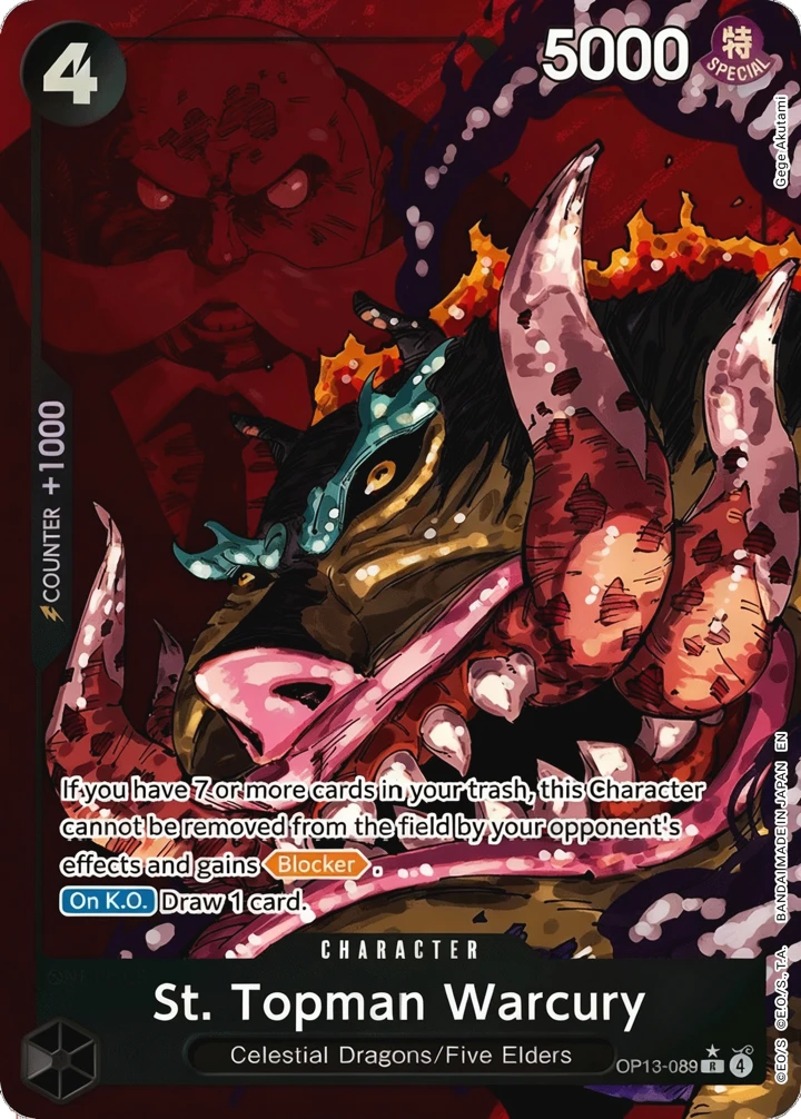 St. Topman Warcury (OP13-089_p1) Alt Art One Piece card