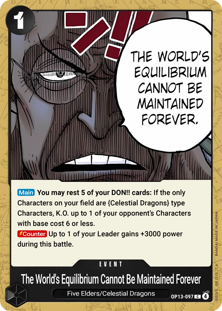 The World's Equilibrium Cannot Be Maintained Forever (OP13-097) One Piece card