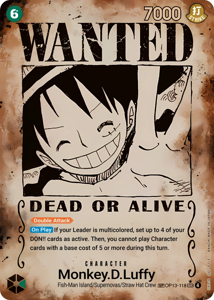 Monkey.D.Luffy (OP13-118_p4) SP One Piece card