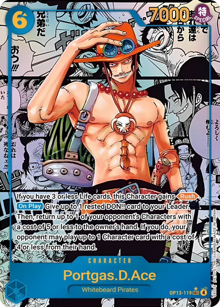 Portgas.D.Ace (OP13-119_p2) Alt Art One Piece card
