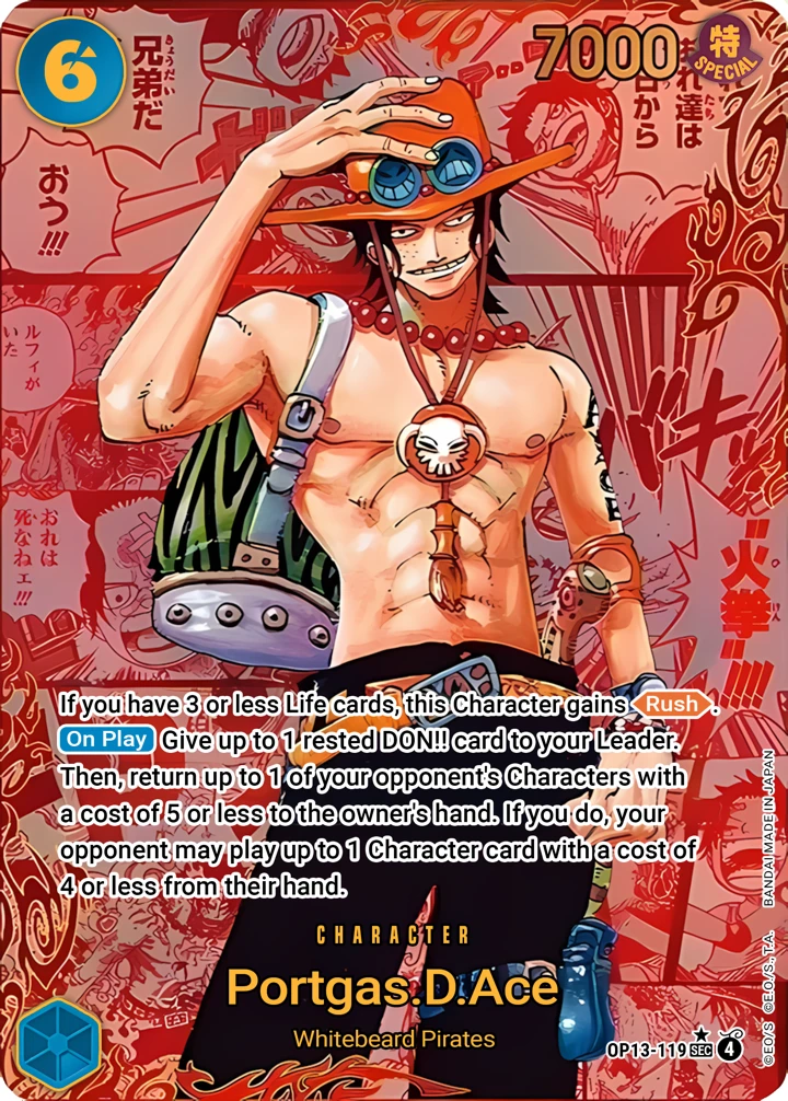 Portgas.D.Ace (OP13-119_p3) Alt Art One Piece card