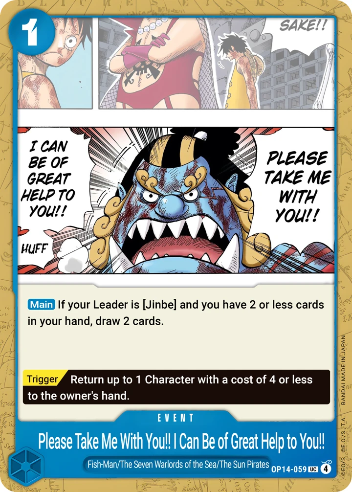 Please Take Me with You!! I Can Be of Great Help to You!! (OP14-059) One Piece Card Game card