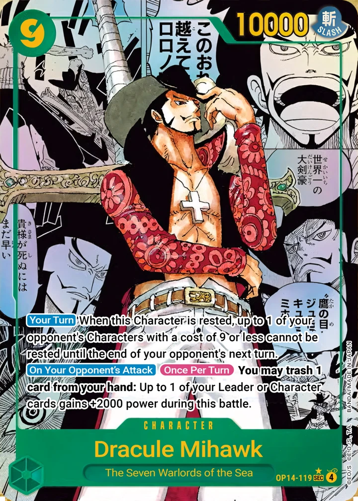 Dracule Mihawk (OP14-119_p2) Alt Art One Piece card