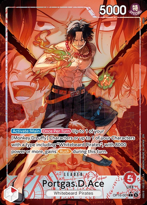 Portgas.D.Ace (OP16-001_p1) Alt Art One Piece card