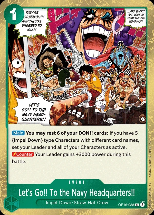Let's Go!! To the Navy Headquarters!! (OP16-038) One Piece card