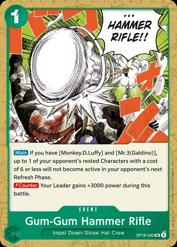 Gum-Gum Hammer Rifle (OP16-040) One Piece card