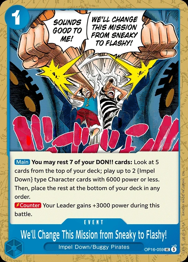 We'll Change This Mission from Sneaky to Flashy! (OP16-059) One Piece Card Game card