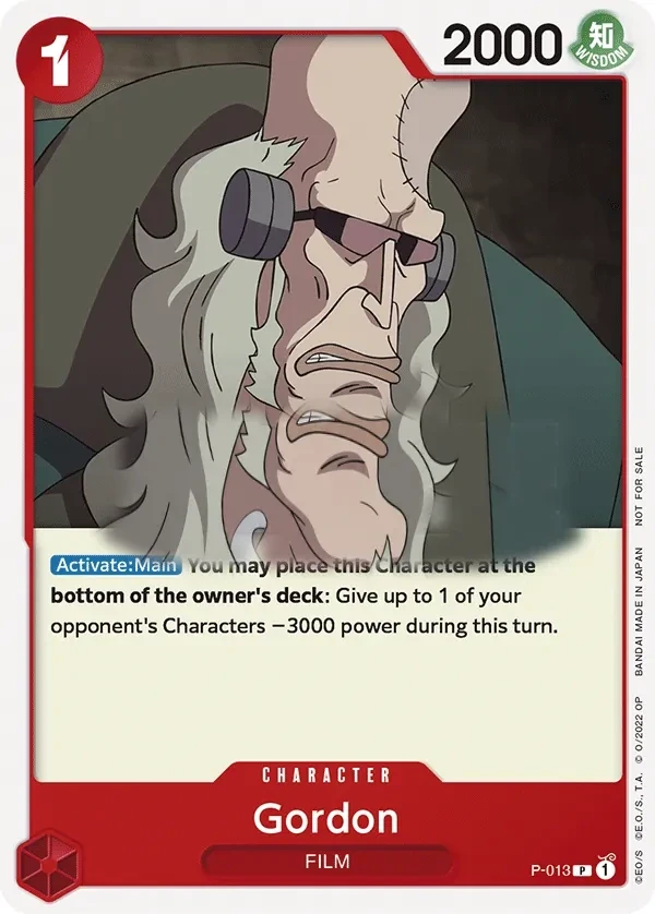 Gordon (P-013) One Piece Card Game card