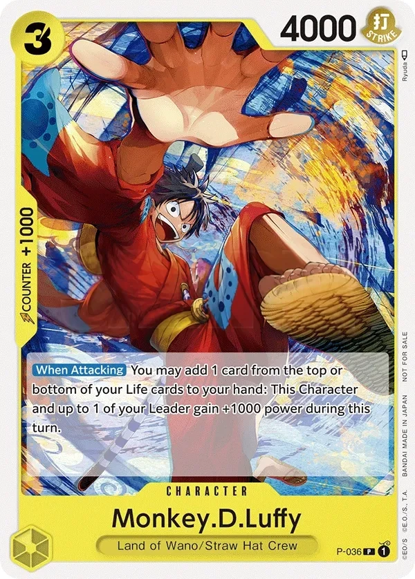 Monkey.D.Luffy (P-036) One Piece card