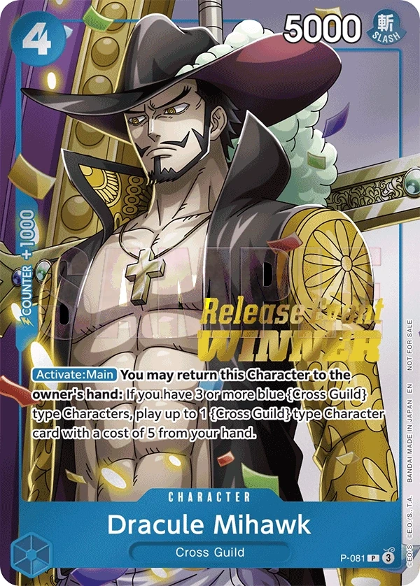 Dracule Mihawk (P-081_p1) Alt Art One Piece card