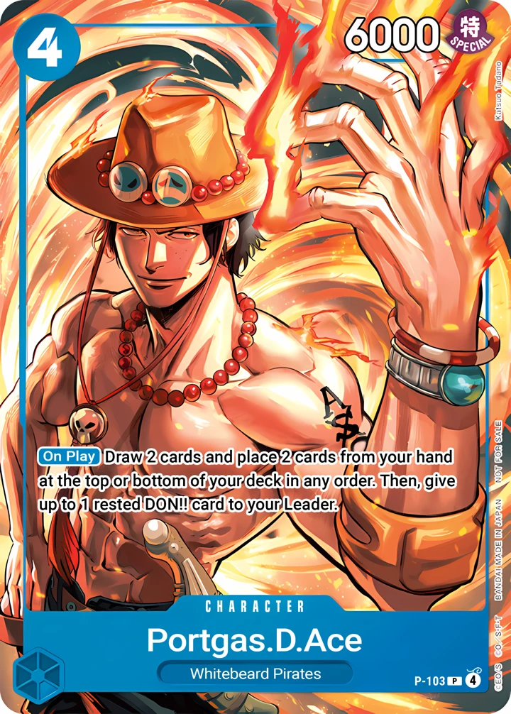 Portgas.D.Ace (P-103_p2) Alt Art One Piece card
