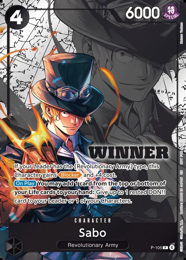 Sabo (P-105_p3) Alt Art One Piece card