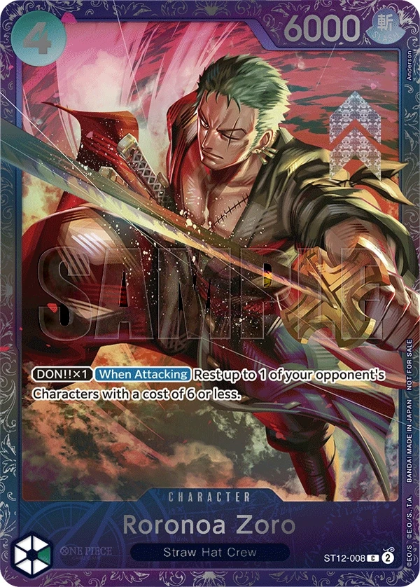 Roronoa Zoro (ST12-008_p1) Alt Art One Piece card