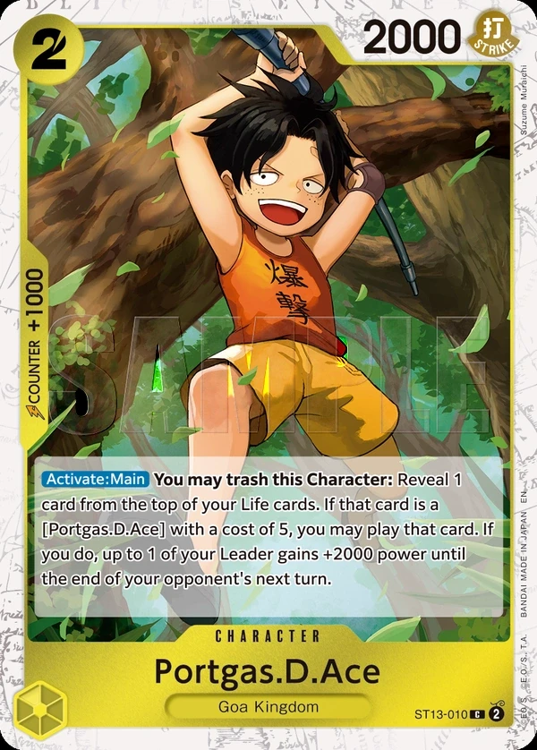 Portgas.D.Ace (ST13-010_p2) Alt Art One Piece card