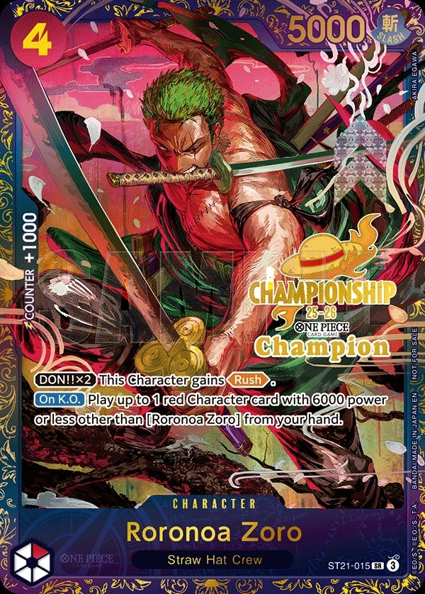 Roronoa Zoro (ST21-015_p2) Alt Art One Piece card
