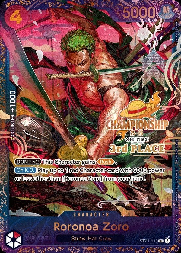 Roronoa Zoro (ST21-015_p4) Alt Art One Piece card