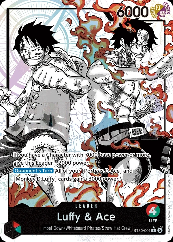 Luffy & Ace (ST30-001_p1) Alt Art One Piece card