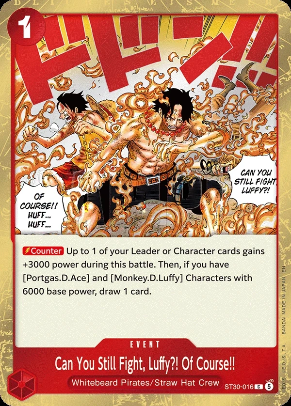 Can You Still Fight, Luffy?! Of Course!! (ST30-016) One Piece card