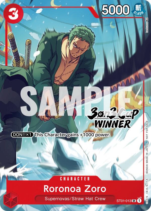 Roronoa Zoro (3-on-3 Cup) [Winner] One Piece prize card