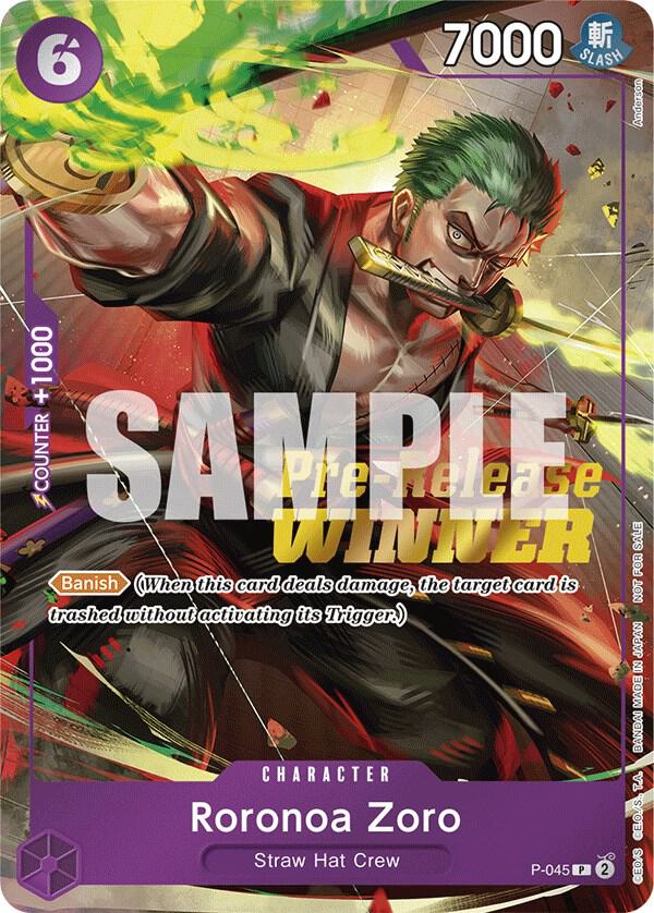 Roronoa Zoro (OP-06 Pre-Release Tournament) [Winner] One Piece prize card