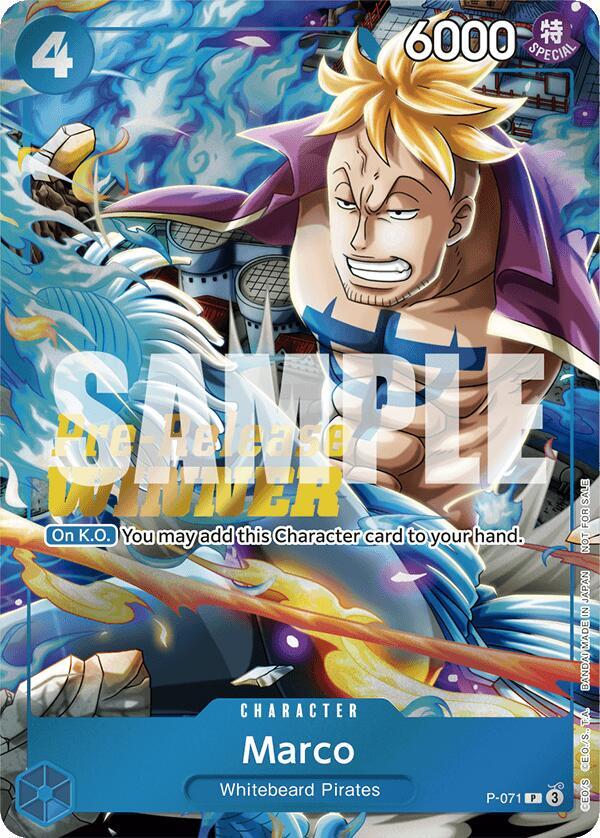 Marco (Two Legends Pre-Release Winner) One Piece prize card