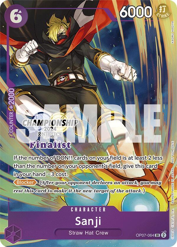 Sanji (Championship 2024 Finalist Card Set) One Piece prize card