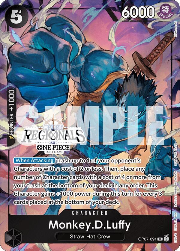 Monkey.D.Luffy (091) (Online Regional 2024 Vol. 3) One Piece prize card