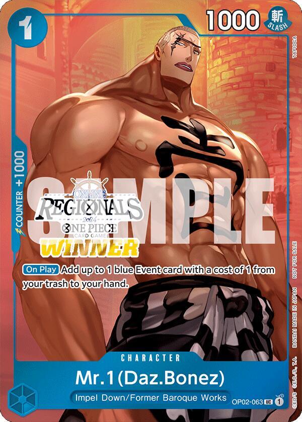 Mr.1 (Daz.Bonez) (Online Regional 2024 Vol. 3) [Winner] One Piece prize card