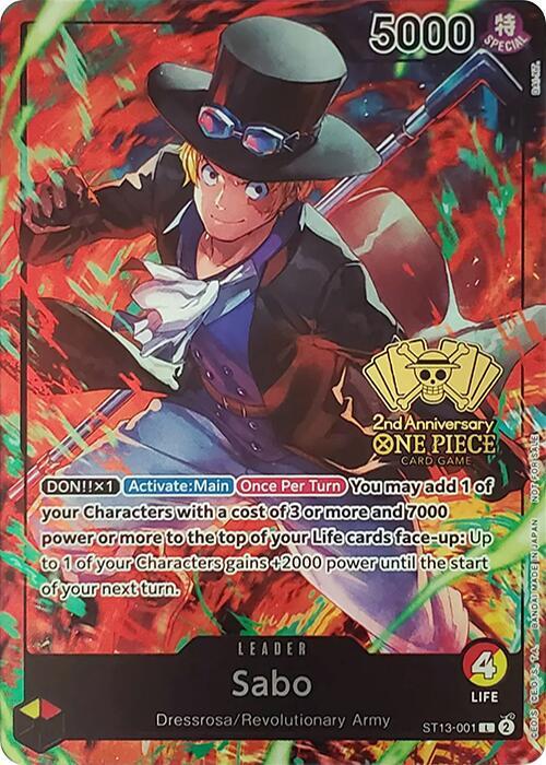 Sabo (2nd Anniversary Tournament) One Piece prize card