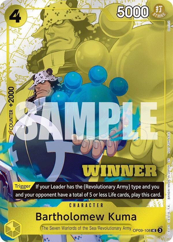 Bartholomew Kuma (Winner Pack 2025 Vol. 4) One Piece prize card