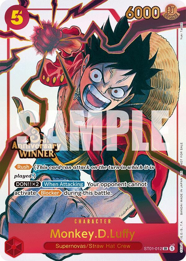 Monkey.D.Luffy - ST01-012 (3rd Anniversary Winner) One Piece prize card