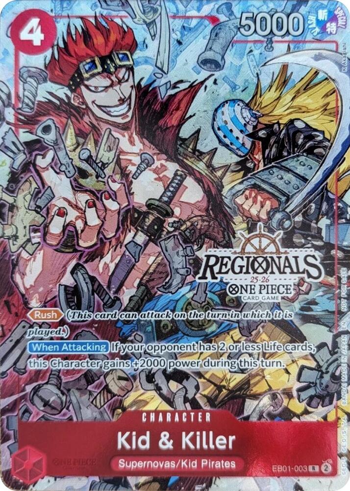 Kid & Killer (CS 25-26 Regionals Textured Chase Promo) One Piece prize card