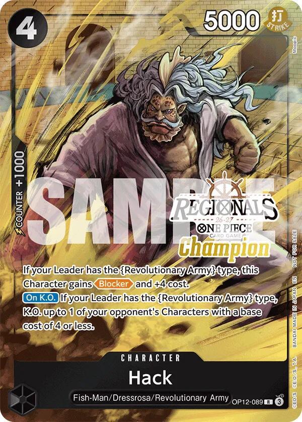 Hack (Regionals Champion Card Set 26-27) One Piece prize card